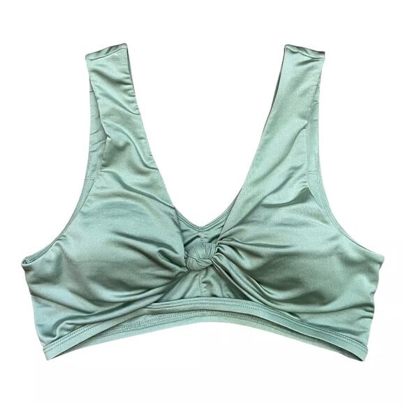 Buff bunny Green Knotted Front Bikini Top Size S Small NWT - Picture 6 of 6